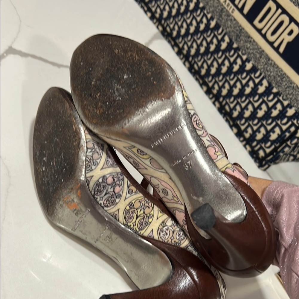 Brown and Beige Women's Shoes Emilio Pucci 6.5 - Picture 4 of 5